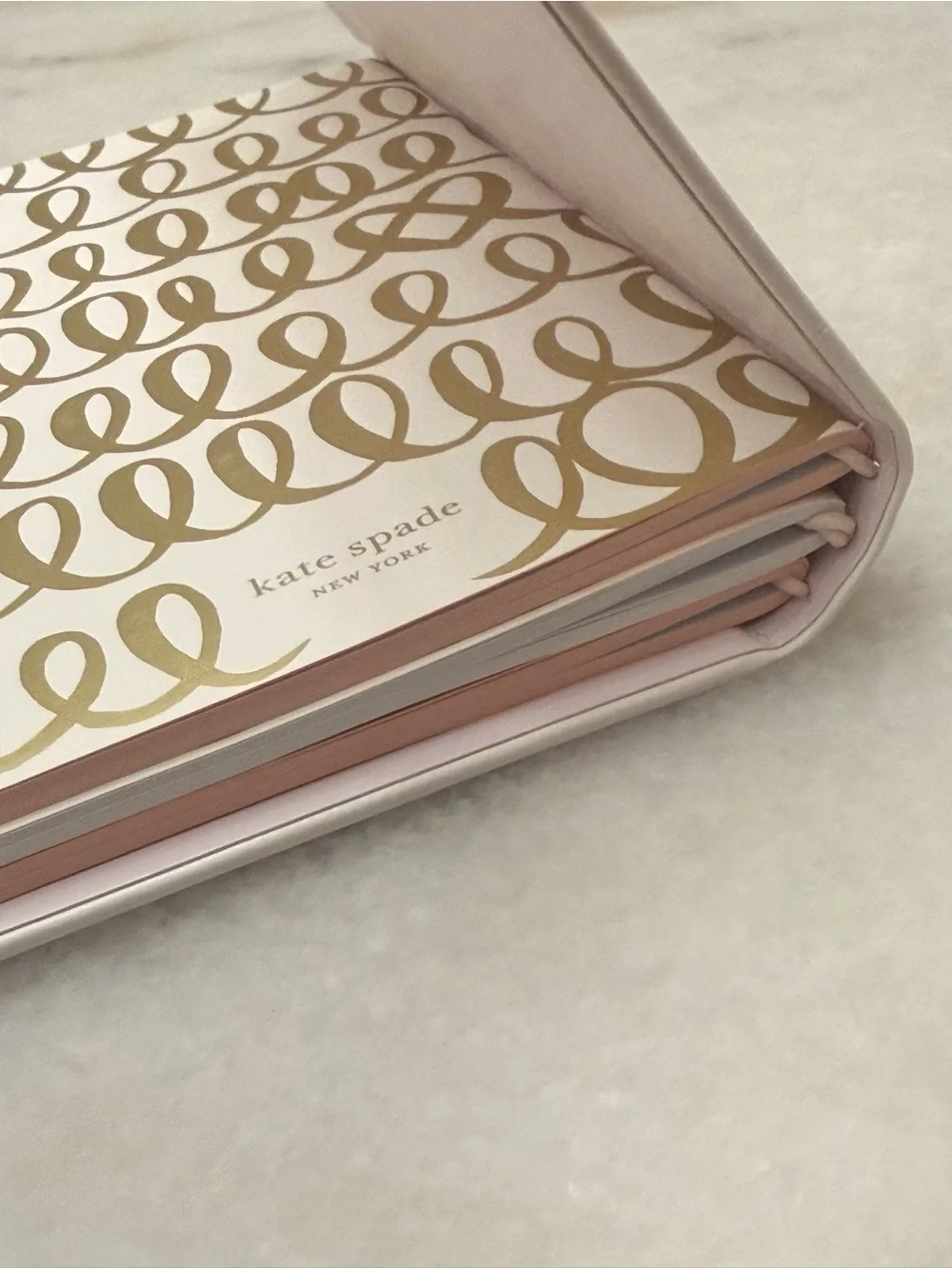 Kate spade  'I do' Gold Lettering Notebook Folio Set with Pink Elastic